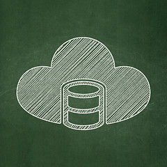 Image showing Database concept: Database With Cloud on chalkboard background