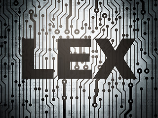 Image showing Law concept: circuit board with Lex