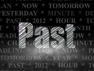 Image showing Time concept: Past in grunge dark room