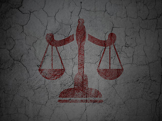 Image showing Law concept: Scales on grunge wall background