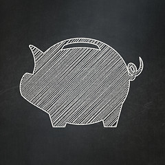Image showing Banking concept: Money Box on chalkboard background