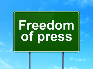 Image showing Politics concept: Freedom Of Press on road sign background