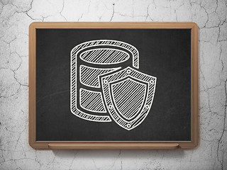 Image showing Software concept: Database With Shield on chalkboard background