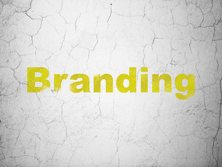 Image showing Advertising concept: Branding on wall background