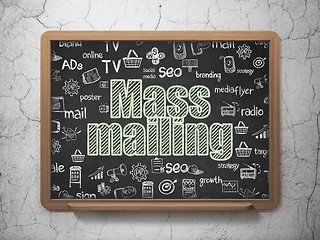 Image showing Marketing concept: Mass Mailing on School board background