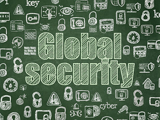 Image showing Privacy concept: Global Security on School board background