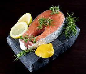 Image showing Raw Salmon Steak