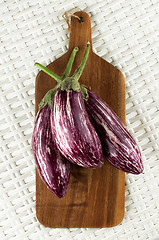 Image showing Raw Striped Aubergines