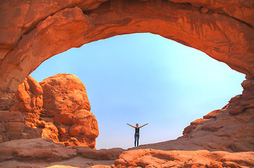 Image showing The North Window Arch at the Arches National Park