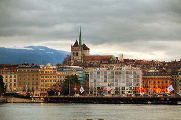 Image showing Geneva cityscape overview with St Pierre Cathedral