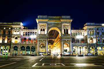 Image showing Galleria Vittorio Emanuele II shopping mall entrance in Milan, I