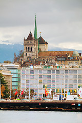 Image showing Geneva cityscape overview with St Pierre Cathedral