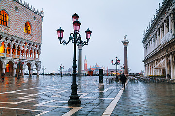 Image showing San Marco square in Venice during a flood