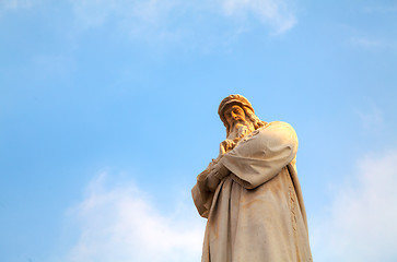 Image showing Leonardo Da Vinci statue in Milan, Italy