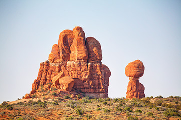 Image showing The Balanced Rock at the Arches National Park