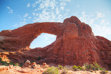 Image showing The South Window Arch at the Arches National Park