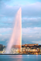 Image showing Geneva Water Fountain (Jet d\'Eau)