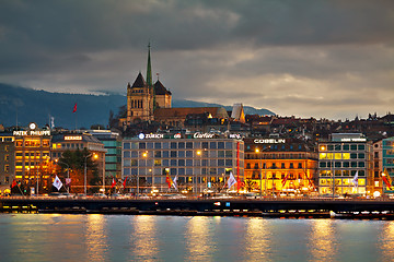 Image showing Geneva cityscape overview with St Pierre Cathedral