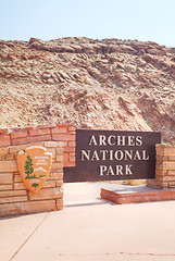 Image showing Entrance to the Arches National Park