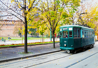 Image showing Old tram in Milano, Italy