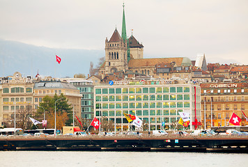 Image showing Geneva cityscape overview with St Pierre Cathedral