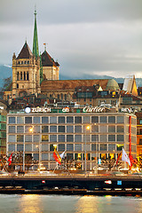 Image showing Geneva cityscape overview with St Pierre Cathedral