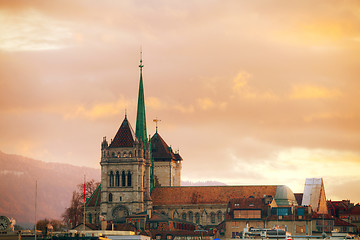 Image showing Geneva cityscape overview with St Pierre Cathedral