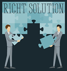 Image showing Vector Flat Business Concept Right Solution