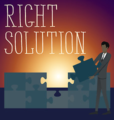 Image showing Vector Flat Business Concept Right Solution