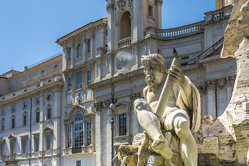 Image showing River Gange Statue in Piazza Navona