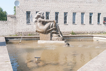 Image showing Fountain near Kaliningrad Amber Factory. Yantarniy