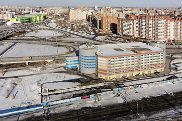 Image showing Office building near railways. Tyumen. Russia