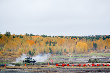 Image showing Firing from tank machine gun