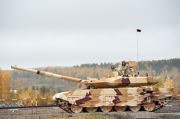 Image showing Tank T-90S in motion. Russia