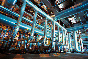 Image showing Equipment, cables and piping as found inside of a modern industr