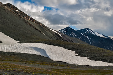 Image showing Snow in mountains range of Altai. Russia