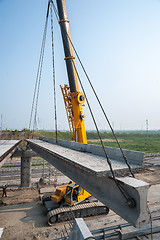 Image showing Bridge under construction in Tyumen. Russia
