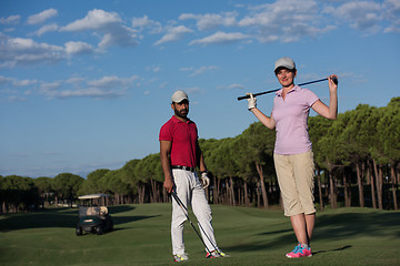 Image showing portrait of couple on golf course