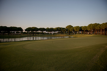 Image showing golf course on sunset