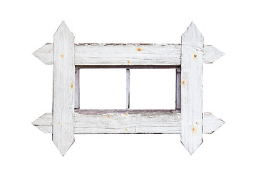 Image showing Cut out old barn window