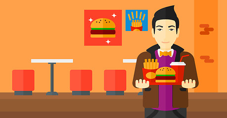 Image showing Man with fast food.