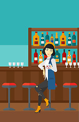 Image showing Woman sitting at bar.