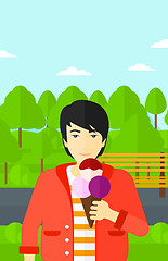 Image showing Man holding icecream.