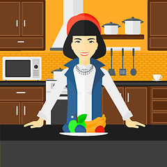 Image showing Woman with healthy food.