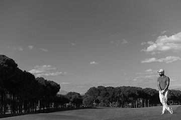 Image showing handsome middle eastern golf player portrait at course