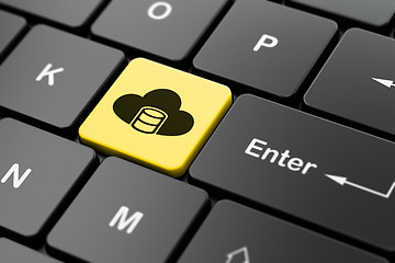 Image showing Database concept: Database With Cloud on computer keyboard background