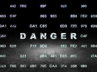 Image showing Protection concept: Danger in grunge dark room