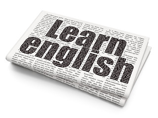 Image showing Studying concept: Learn English on Newspaper background