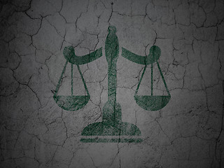 Image showing Law concept: Scales on grunge wall background