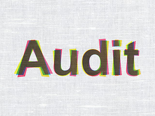 Image showing Business concept: Audit on fabric texture background